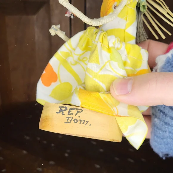 Handcrafted Doll with Yellow Floral Dress - Picture 9 of 11